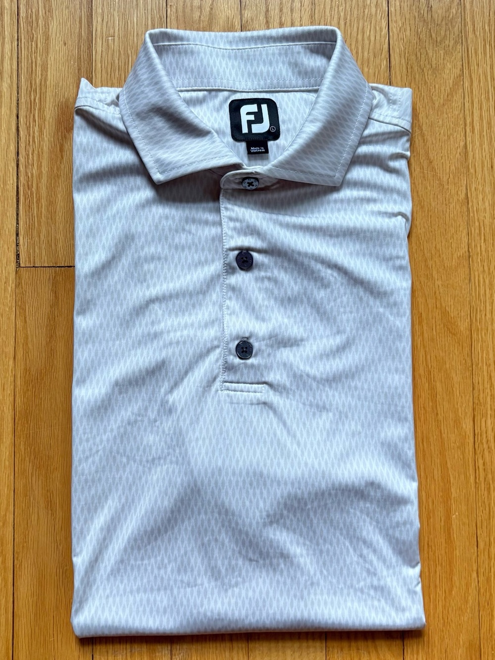 FootJoy Golf Men’s Short Sleeve Performance Polo Large Gray White Geometric